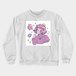 Among Us Pink Cute Anime Impostor Crewneck Sweatshirt